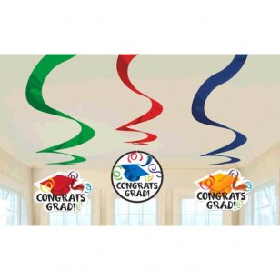 Graduation Graduate Hanging Swirls x3